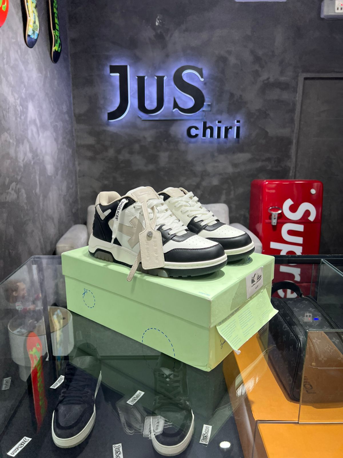 OFF-WHITE Out Of Office OOO Low Tops Black Beige