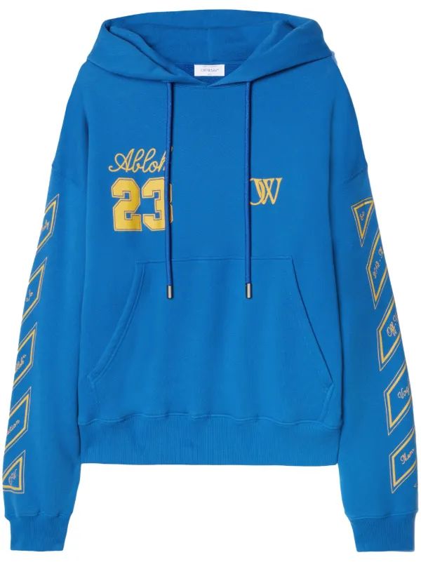 Off-White logo-print cotton hoodie