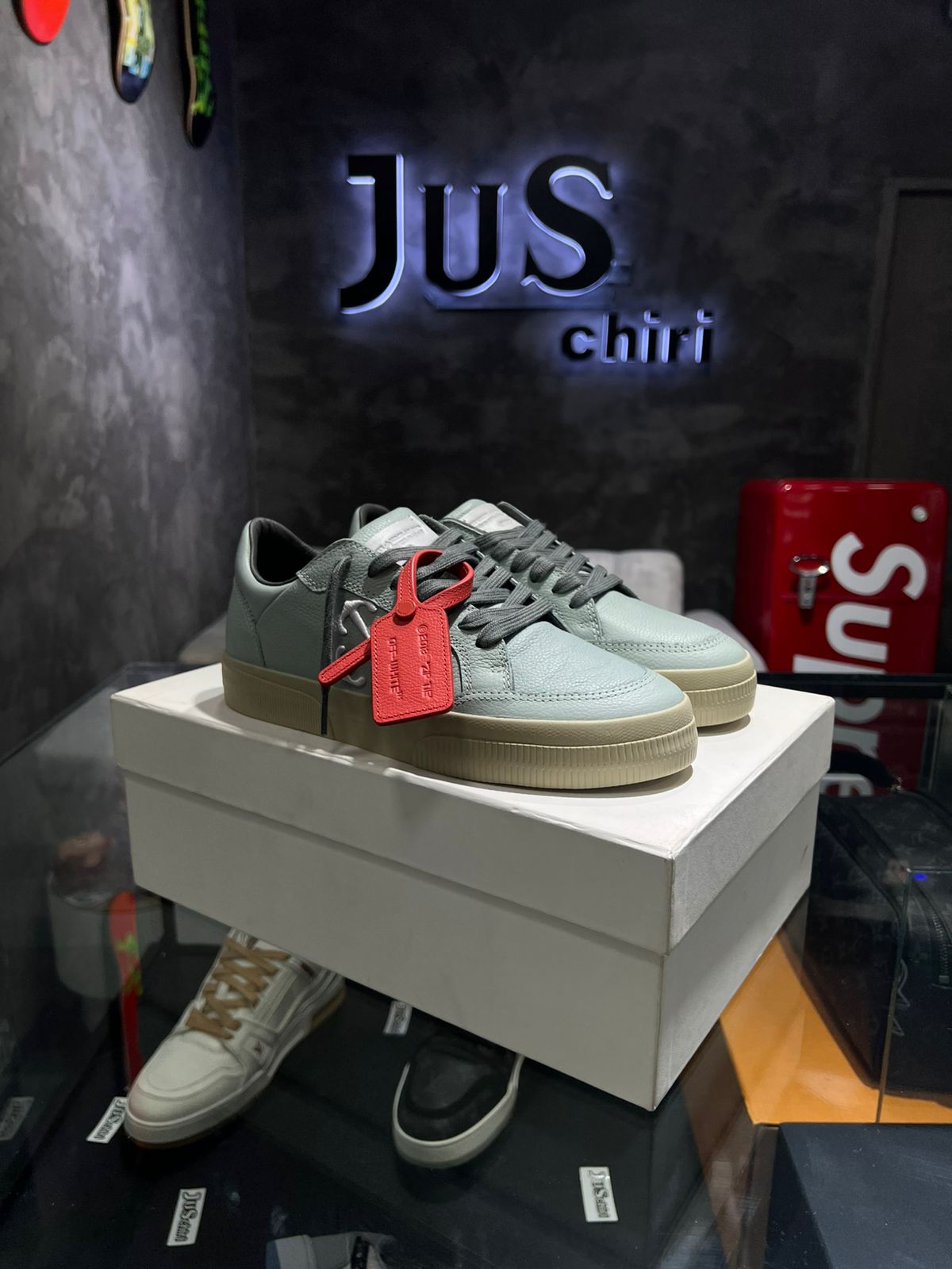 Off- White Vulcanized Leather Sneaker