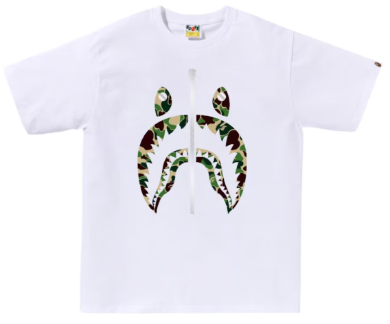 BAPE ABC Camo Shark Tee (SS25) White/Green