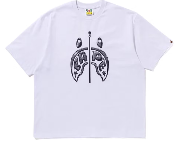 BAPE Mad Shark Photo Print Relaxed Fit Tee White