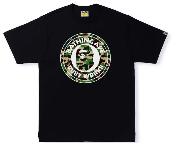 BAPE ABC Camo Single Color Busy Works Tee Black Green