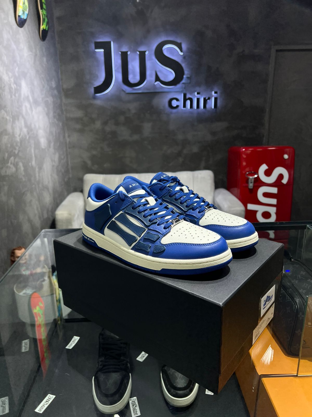 AMIRI Skel Top Low Blue White