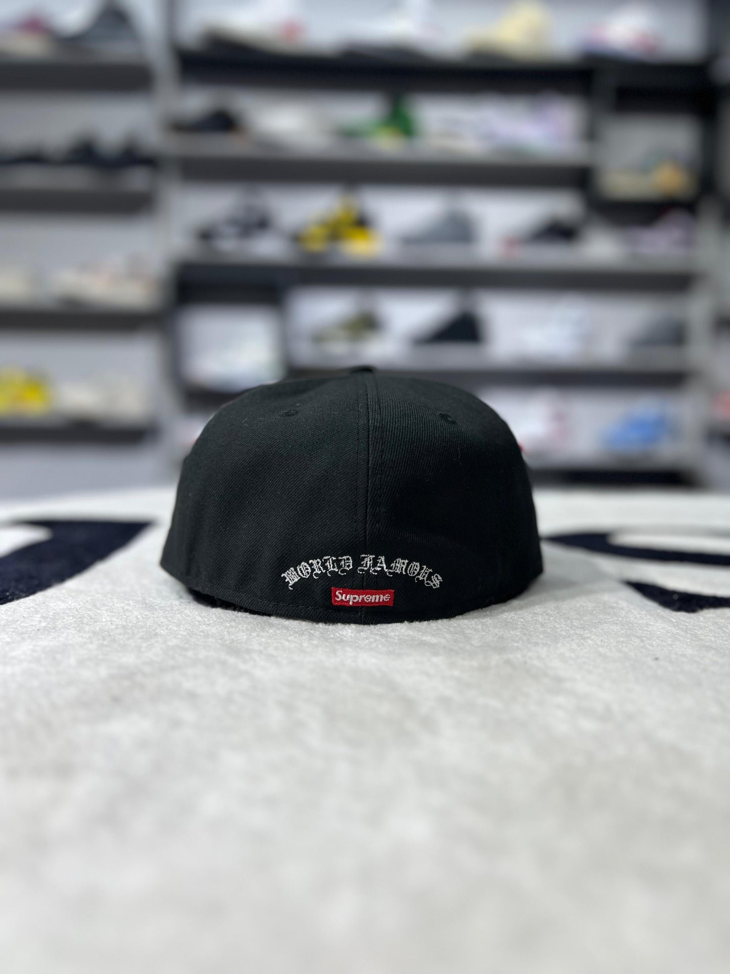 Supreme Gold Cross S Logo New Era Fitted Hat Black