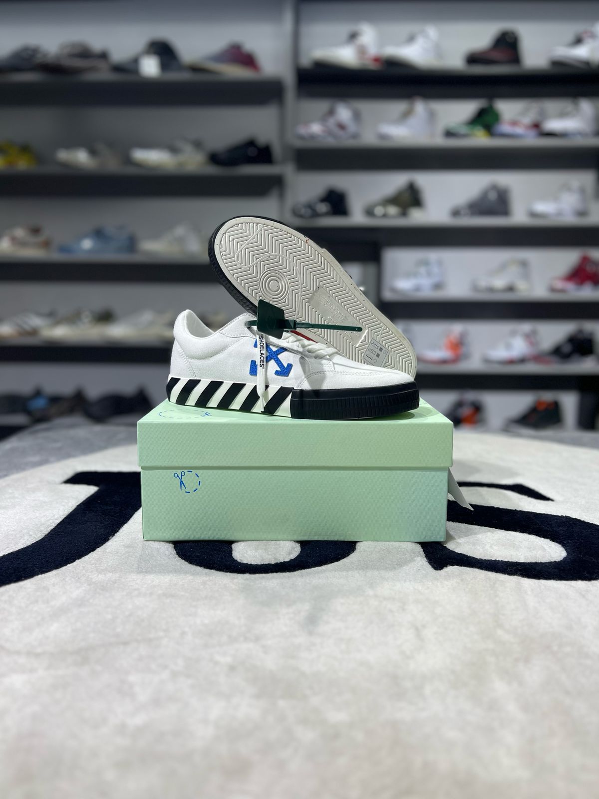 OFF-WHITE Vulc Low White Teal Canvas
