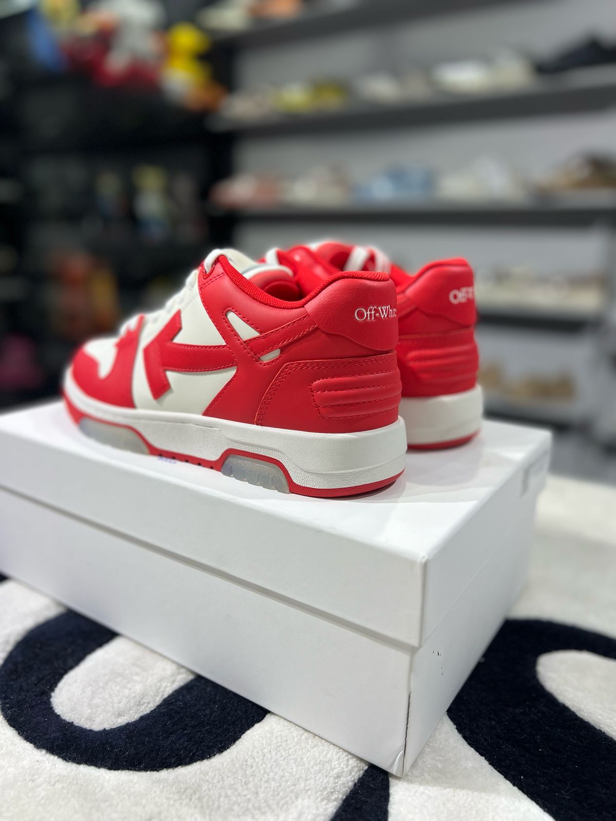 OFF-WHITE Out Of Office OOO Low Tops Red