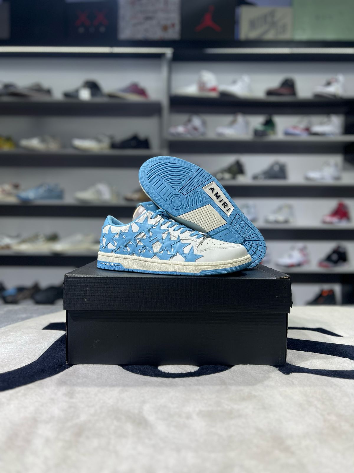 AMIRI Stars Low Top White Blue