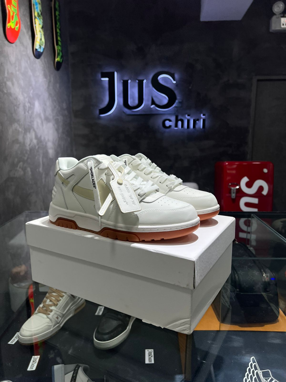 OFF-WHITE Out Of Office White Biege Gum