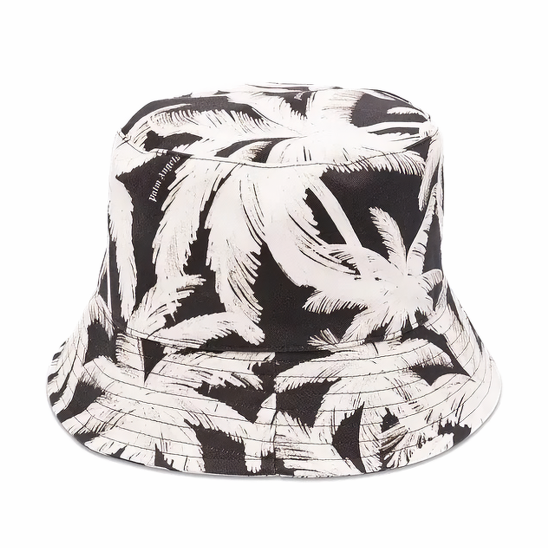 Palm Angels Sombrero All Over Palms Bucket Cap Black/Off White