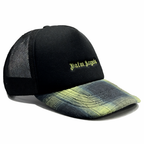 Palm Angels Gorro Classic Logo Check Trucker Black/Green