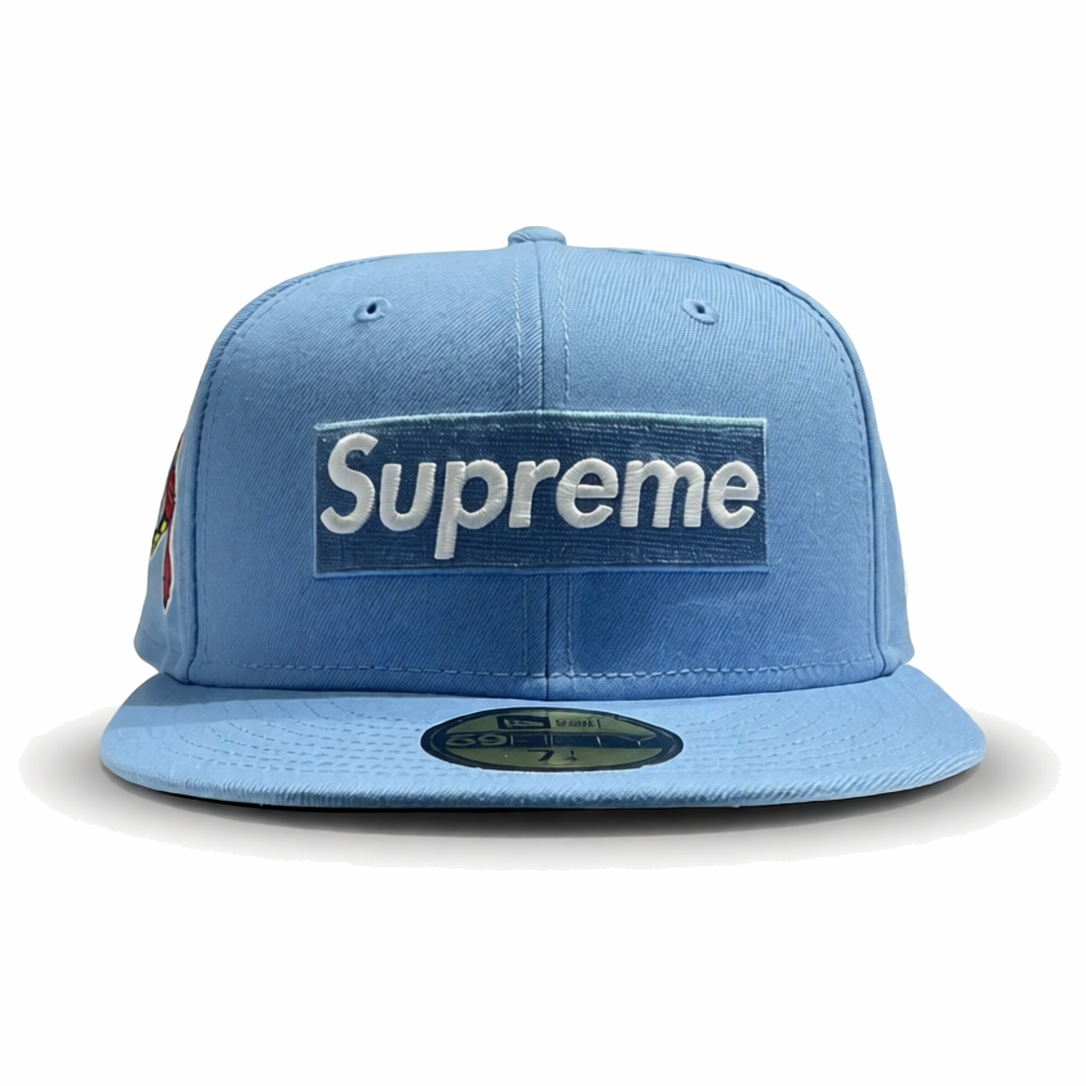 Supreme Gorro x MLB Teams Box Logo New Era Cardinals Light Blue