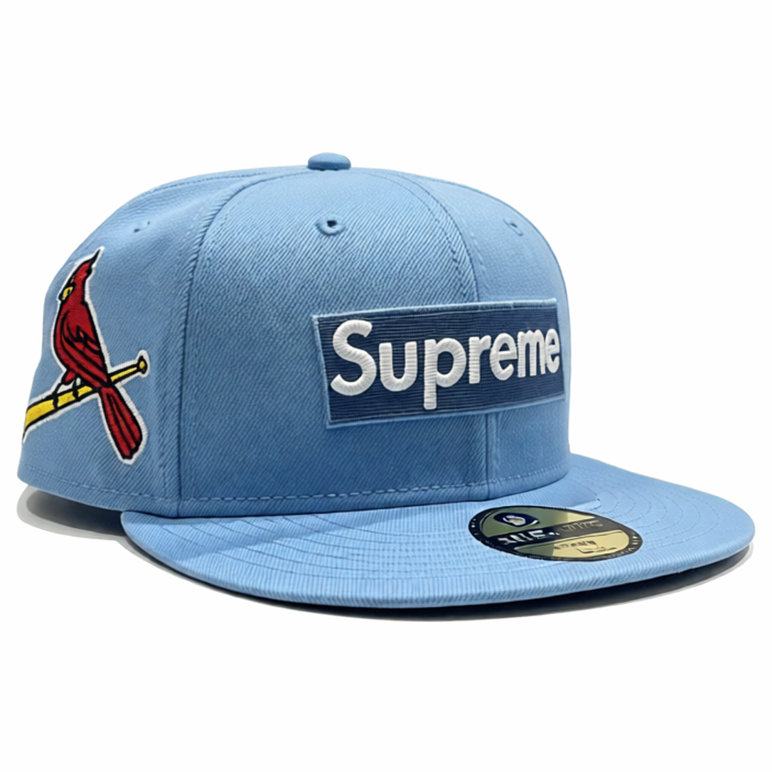 Supreme Gorro x MLB Teams Box Logo New Era Cardinals Light Blue