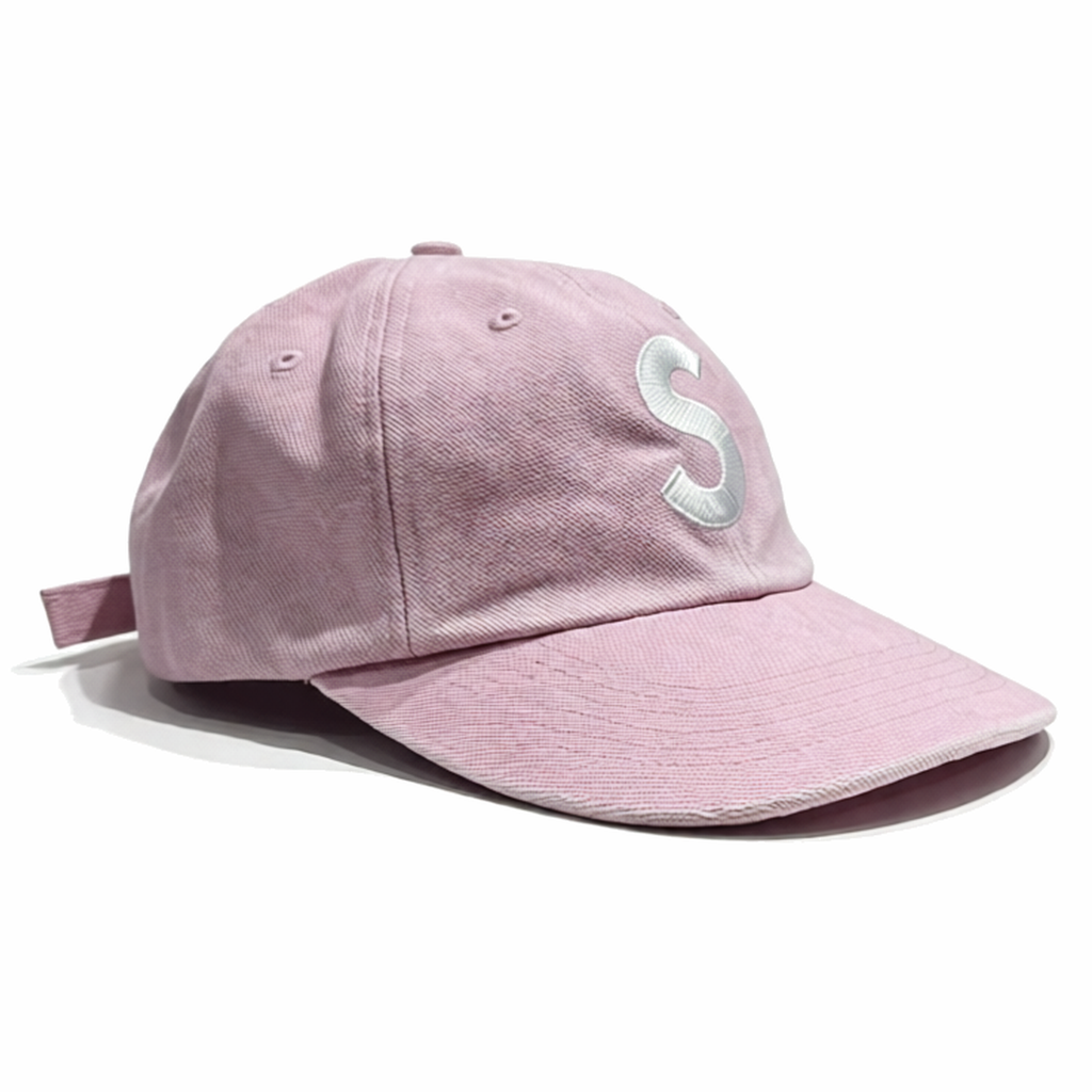 Supreme Gorro Pigment Coated Canvas S Logo 6-Panel Pink