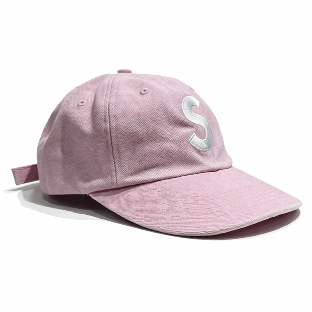 Supreme Gorro Pigment Coated Canvas S Logo 6-Panel Pink