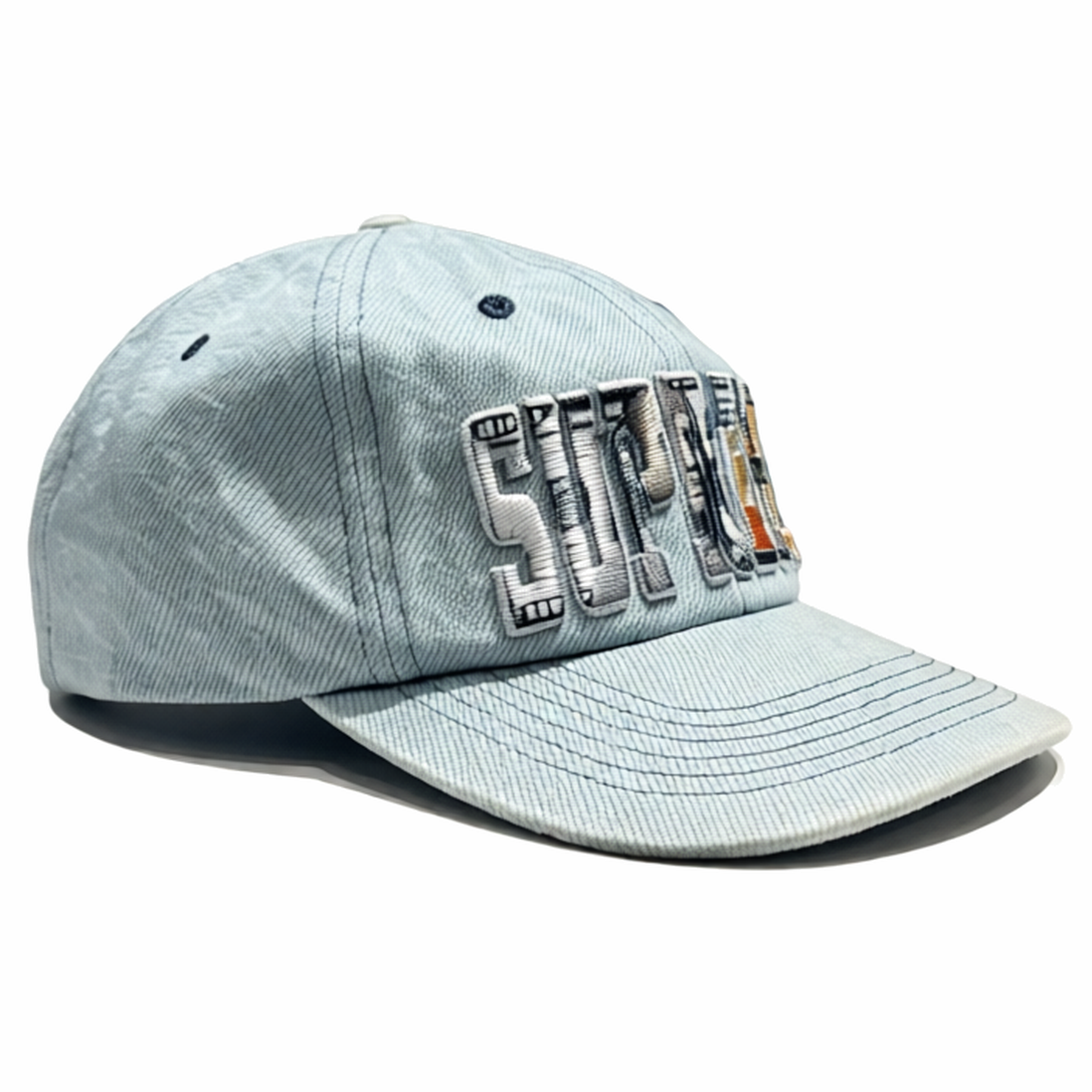 Supreme Gorro Embroidered Money Logo 6-Panel Hat Light Blue