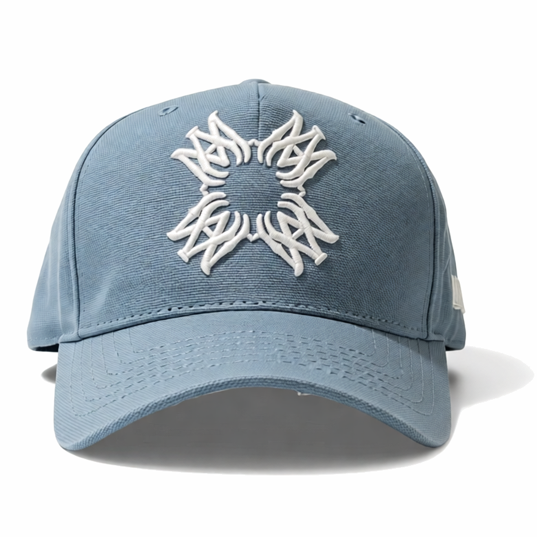Amiri MA Quad Logo-embroidered Canvas Cap Dusty Blue