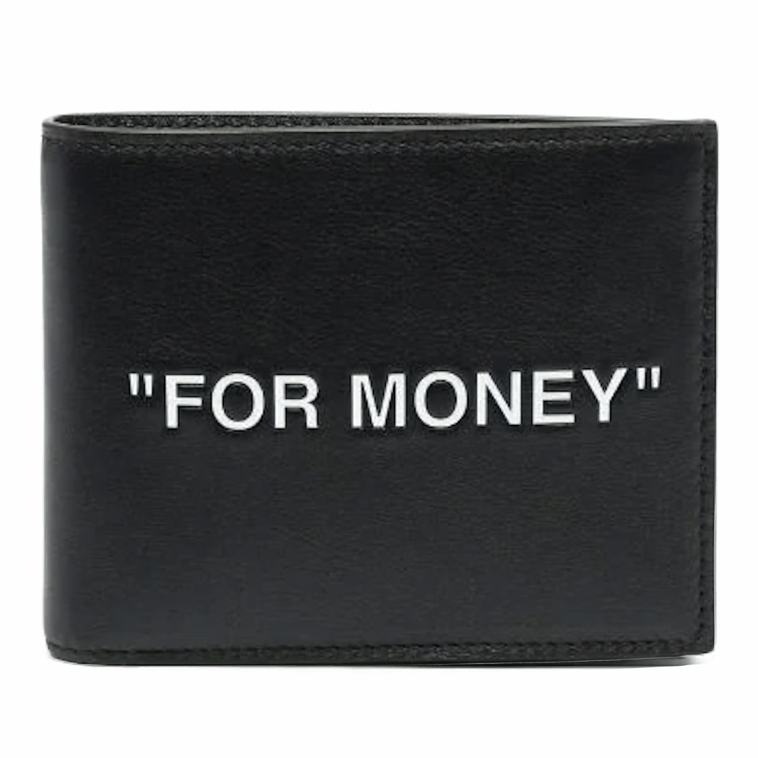 Off-White Quote Bifold Wallet For Money Black/White