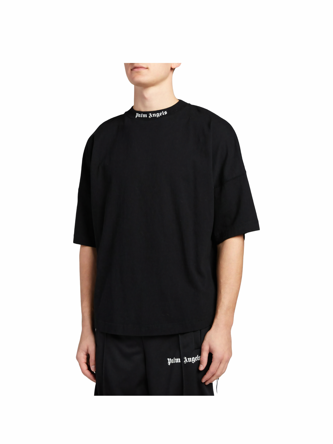 Palm Angels Mock Neck Tee Black