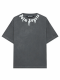 Palm Angels T-Shirt Neck Logo Reg Tee Dark Grey