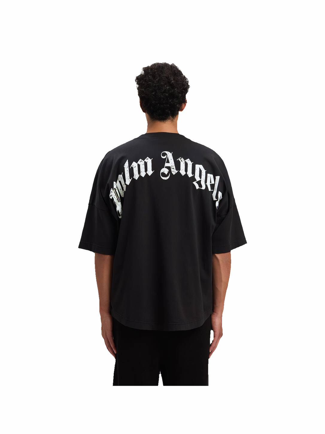 Palm Angels Curved Logo Tee Back Black