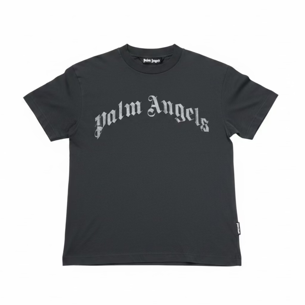 Palm Angels Curved Logo Tee Black