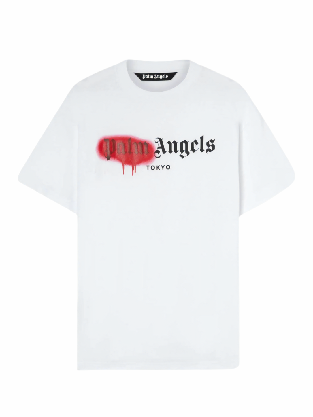 Palm Angels Tokyo Sprayed Logo Tee White/Red