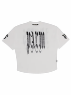 Palm Angels Back Gothic Palm Over Tee White/Black