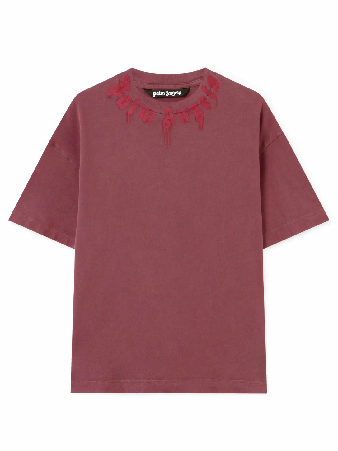 Palm Angels Neck Logo Reg Tee Burgundy/Red