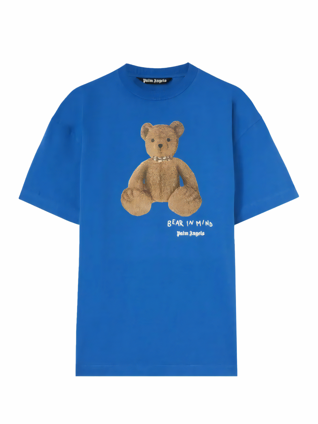 Palm Angels Teddy Bear Print Cotton Blue