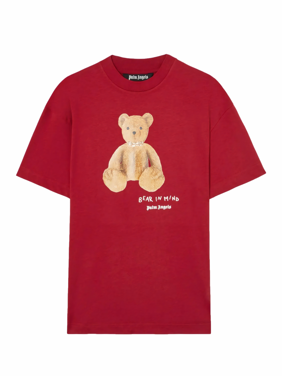 Palm Angels Teddy Bear Print Cotton T-Shirt Red