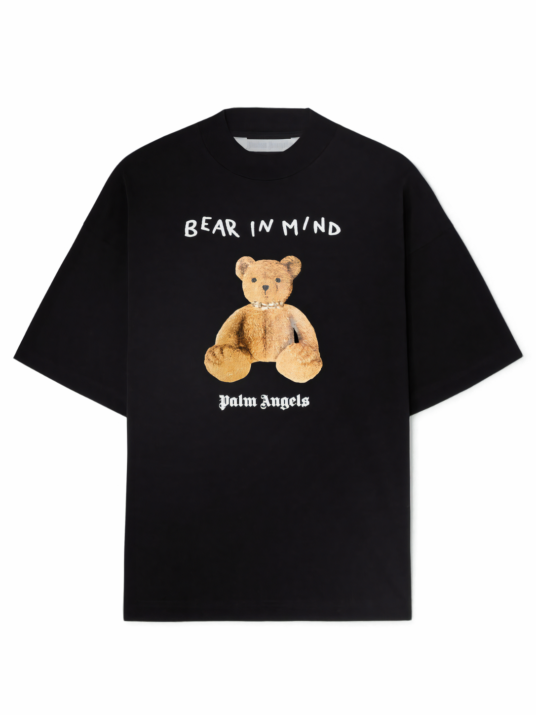 Palm Angels Teddy Bear Print Cotton T-Shirt Black