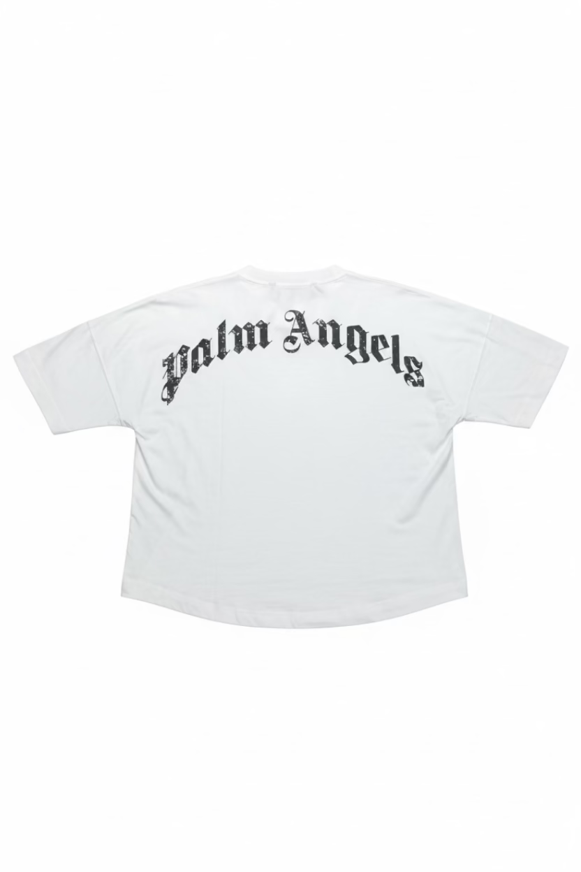 Palm Angels Back Curved Over Tee White