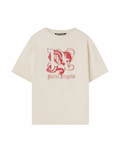 Palm Angels T-Shirt Loose With Dragon Lunar New Year Cream