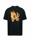 Palm Angels Burning Logo Tee Black/Gold