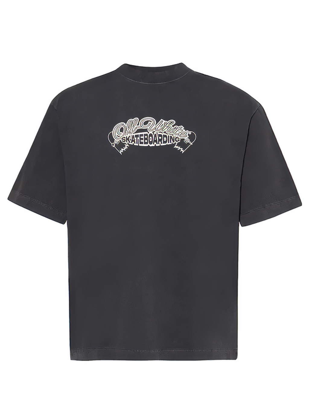 Off-White T-Shirt Tow Skate Crewneck Relaxed-Fit Cotton-Jersey Black