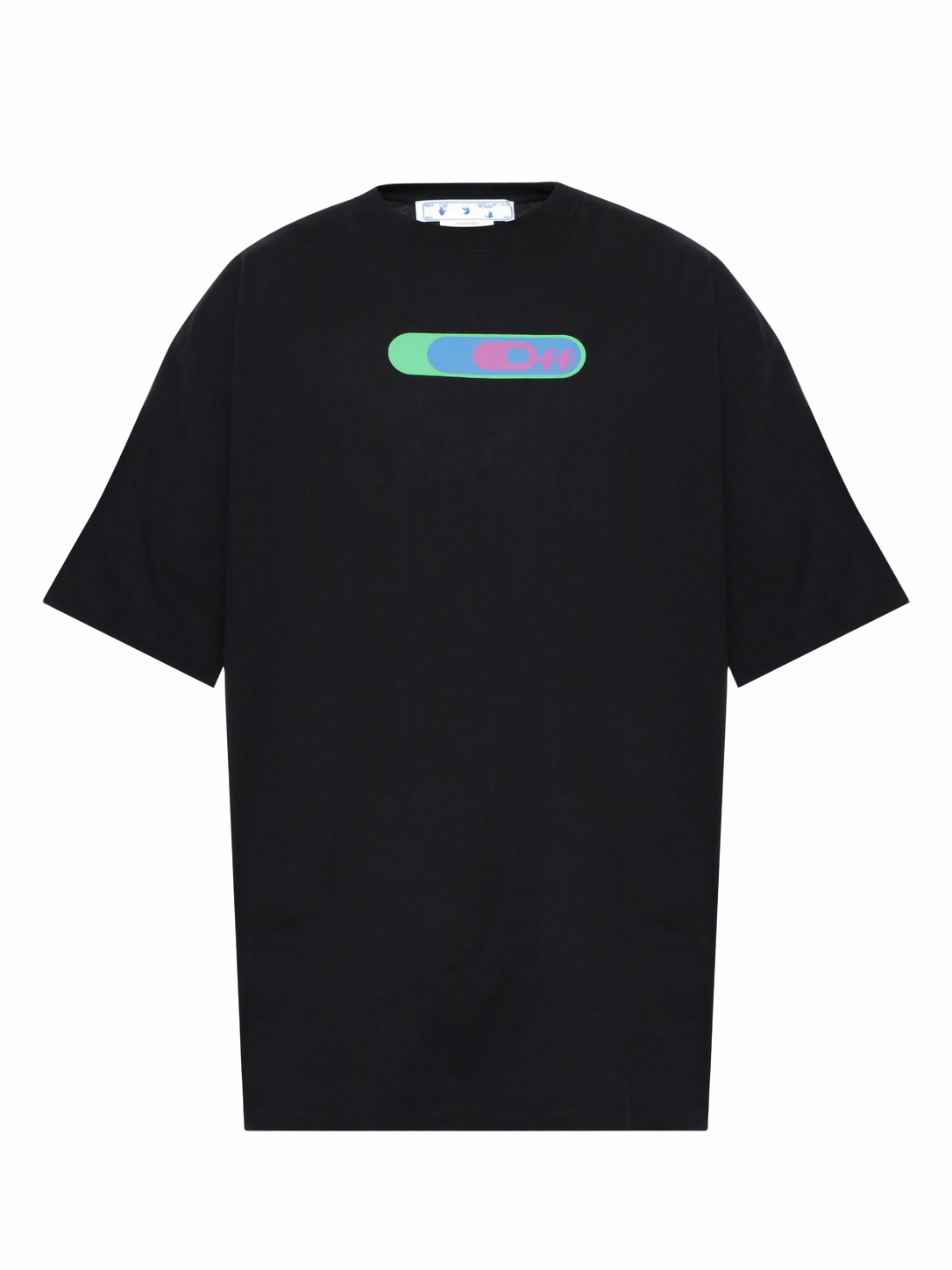Off-White Short-Sleeve Longline Black