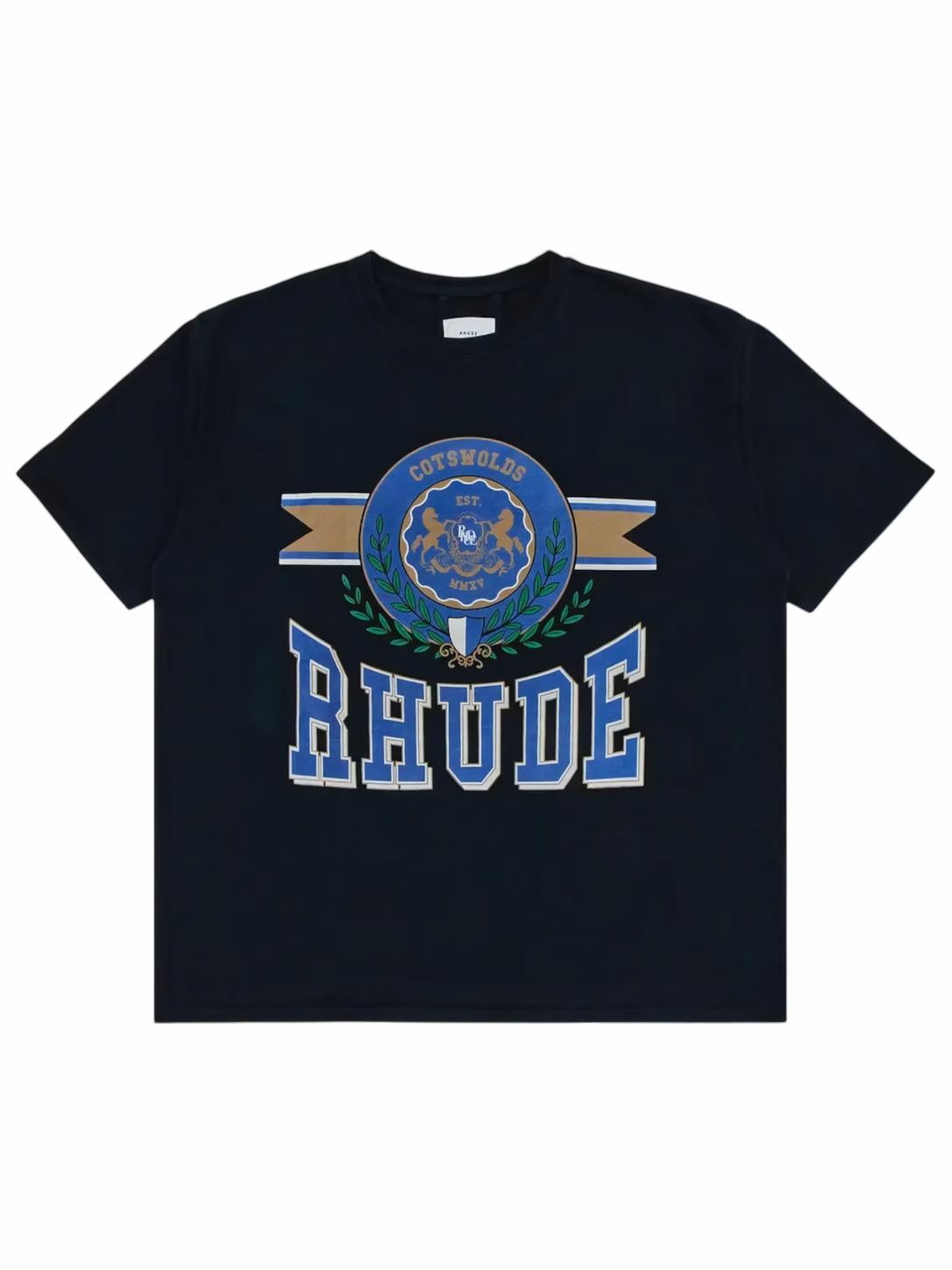 Rhude Cots Wold Crest Tshirt Vintage Black