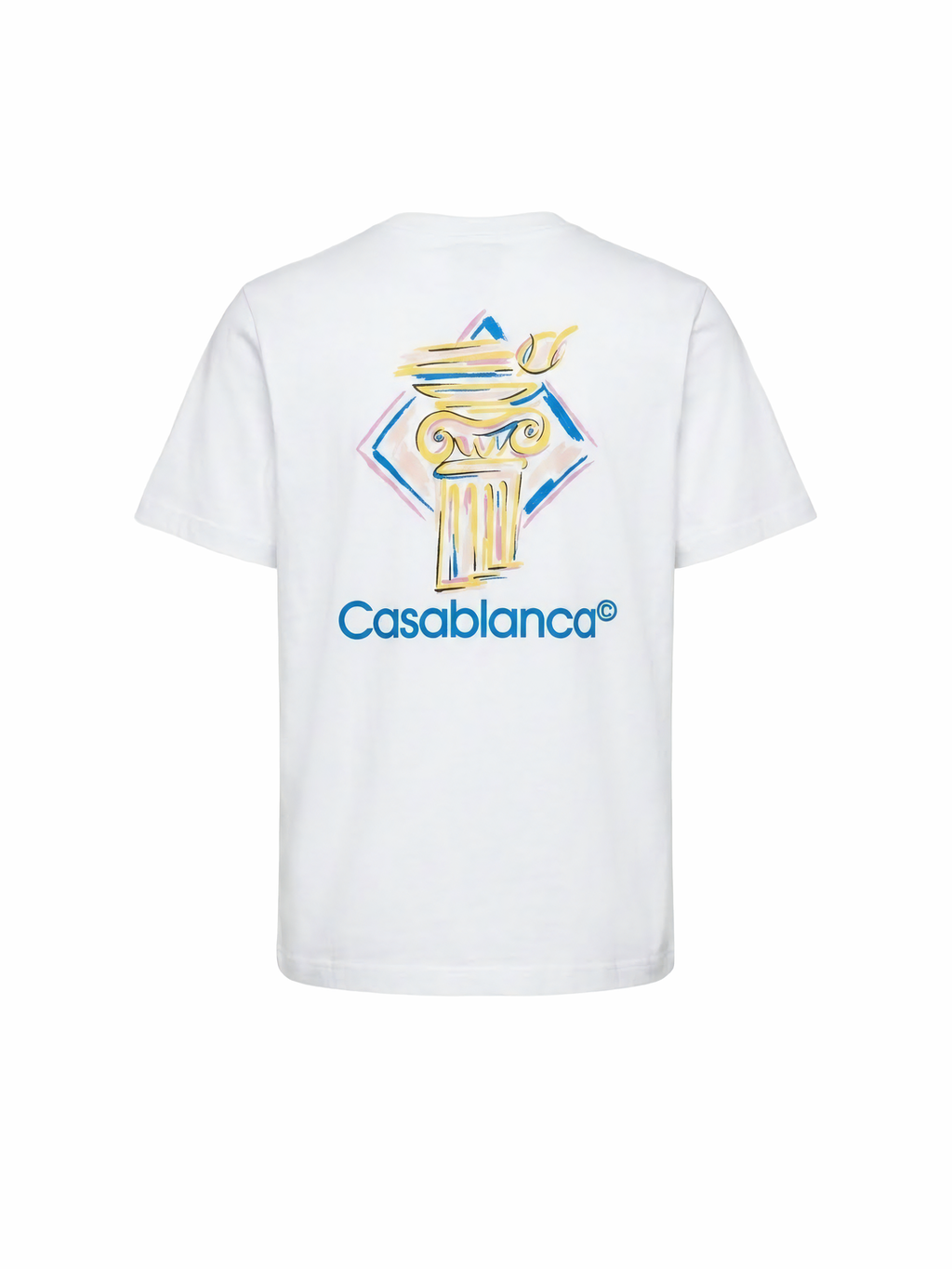 Casablanca Diamond Column Short Sleeve T-Shirt White
