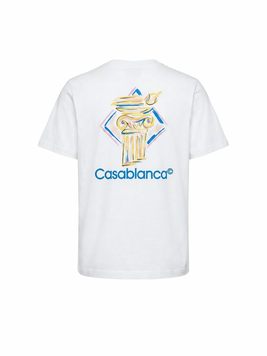Casablanca Diamond Column Short Sleeve T-Shirt White