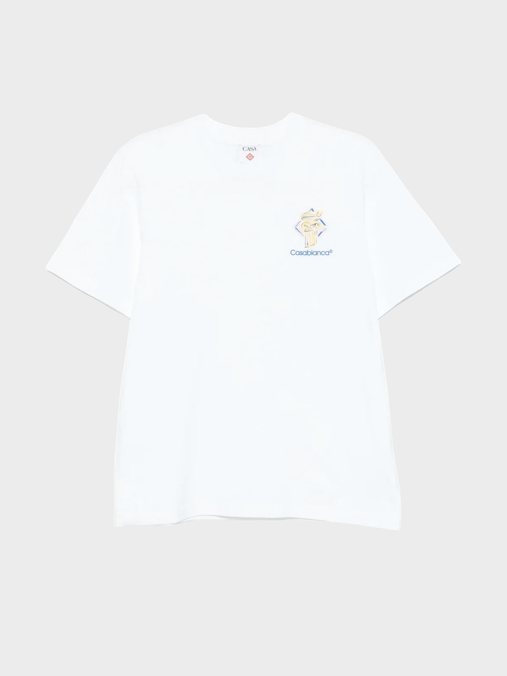 Casablanca Diamond Column Short Sleeve T-Shirt White