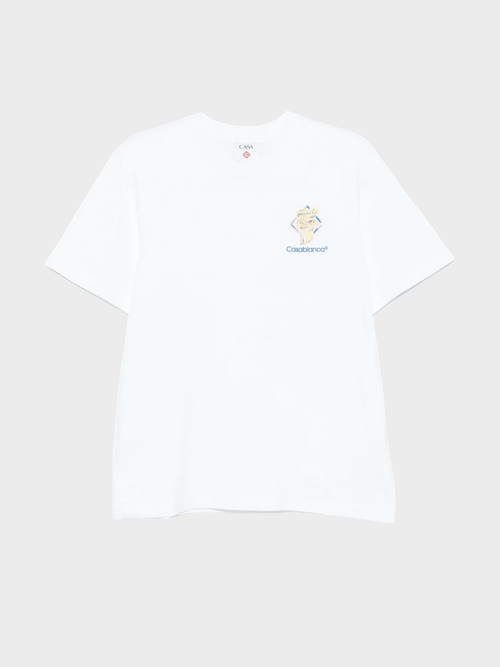 Casablanca Diamond Column Short Sleeve T-Shirt White
