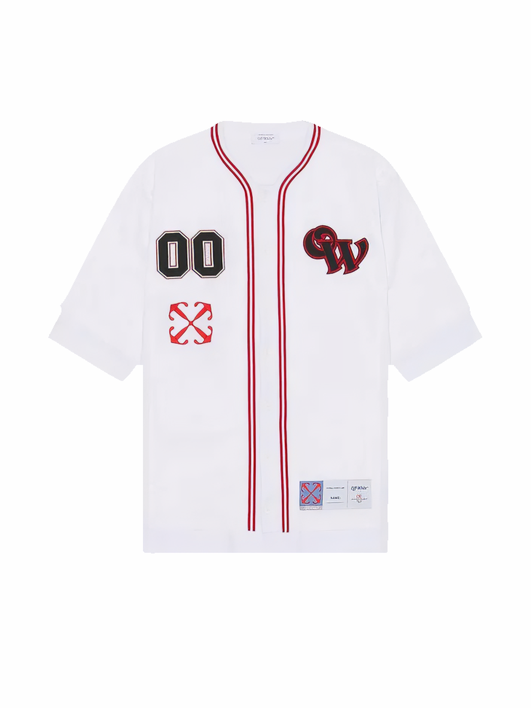 Off-White Gothic Logo Baseball Shirt White/Red