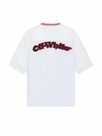 Off-White Jersey Gothic Logo Baseball Shirt White/Red