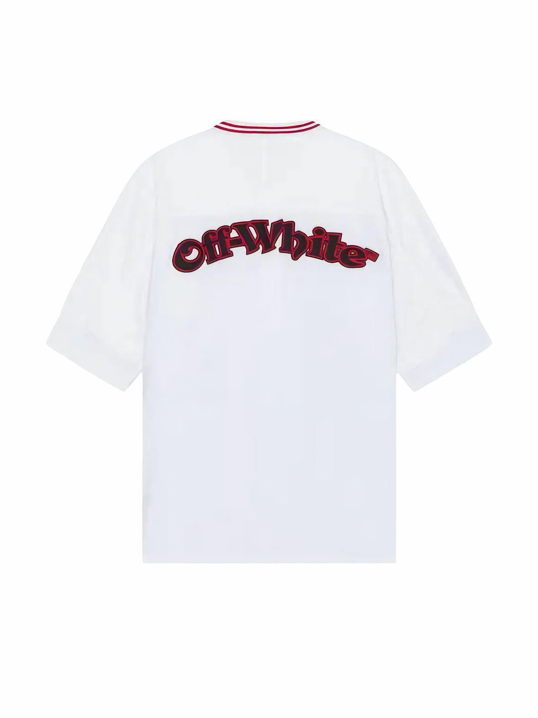 Off-White Jersey Gothic Logo Baseball Shirt White/Red