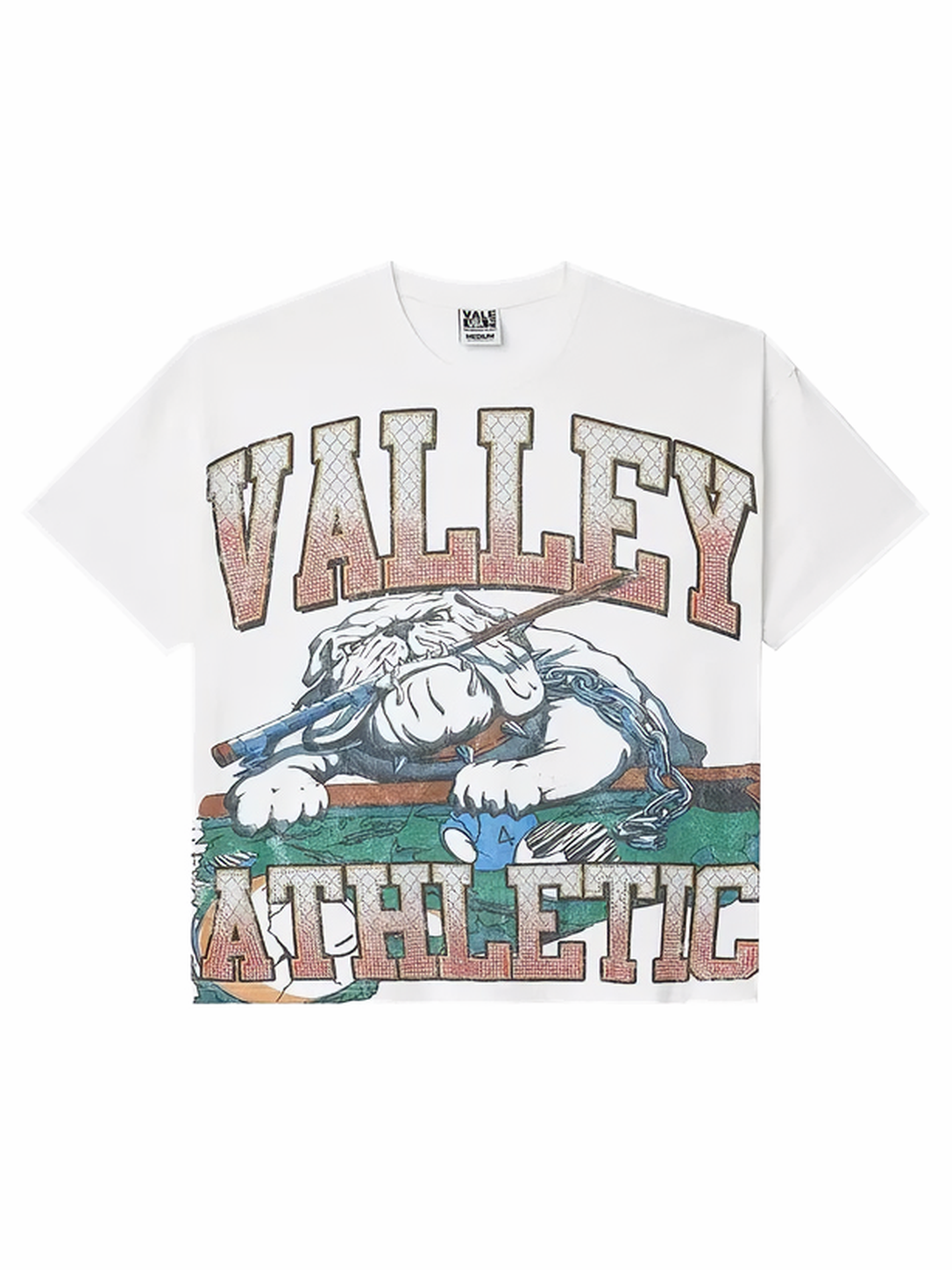 Valley Forever Bulldog Bling Tee White