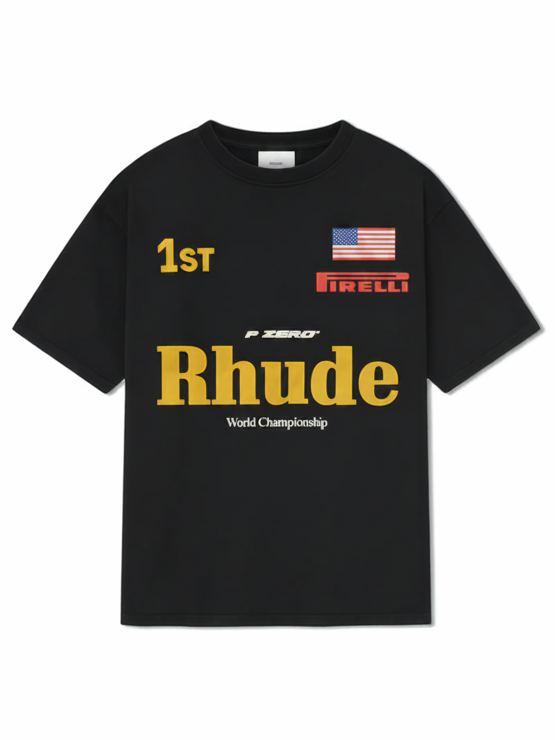 Rhude World Champ Tee x Pirelli Vintage Black