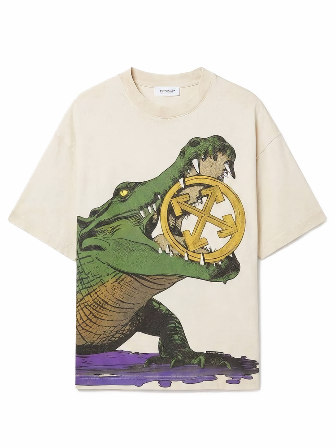 Off-White Big Croco Skate Tee Cream