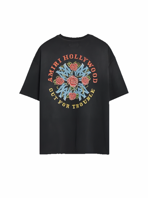 Amiri Out For Trouble Oversized Tee Black