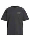 AllSaints Redact Oversized Embroidered Logo T-Shirt Washed Black