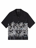 Palm Angels Allover Palms Bowling Shirt Black/White